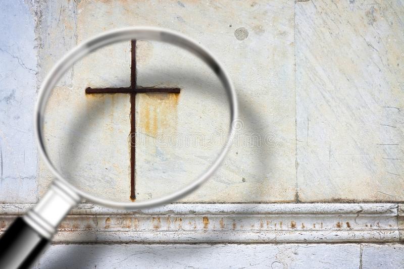 looking-faith-concept-image-magnifying-glass-front-christian-cross-looking-faith-concept-image-140022900